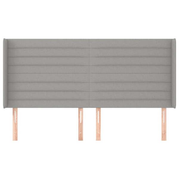 Cabecero con orejas de tela gris claro 183x16x118/128 cm M 3