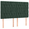 Cabeceira de cama 4 pcs veludo 72x7x78/88 cm verde-escuro 2