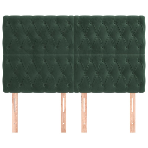 Cabeceros 4 unidades de terciopelo verde oscuro 72x7x78/88 cm M 3