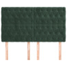 Cabeceira de cama 4 pcs veludo 72x7x78/88 cm verde-escuro 3