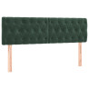 Cabeceros 2 unidades de terciopelo verde oscuro 72x7x78/88 cm 2