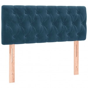 Cabeceira de cama veludo 90x7x78/88 cm azul-escuro H