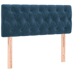 Cabecero de terciopelo azul oscuro 90x7x78/88 cm H