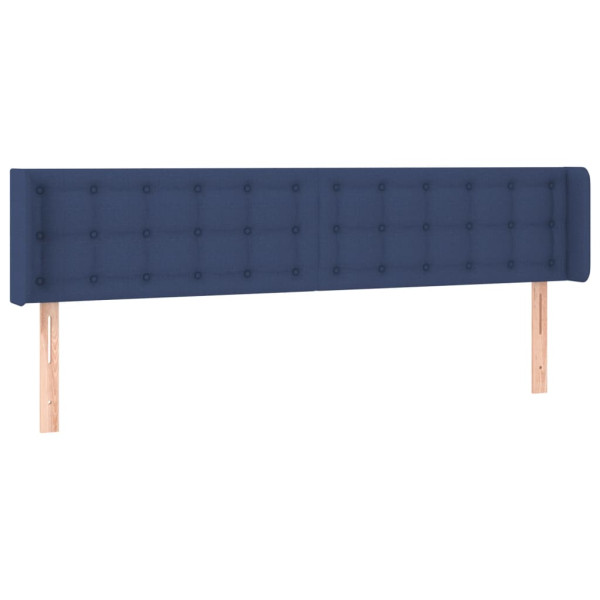 Cabeceira de cama c/ abas tecido 183x16x78/88 cm azul M 2