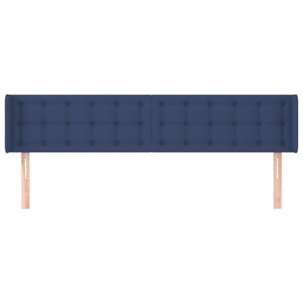 Cabeceira de cama c/ abas tecido 183x16x78/88 cm azul M 3