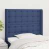 Cabecero con orejas de tela azul 93x16x118/128 cm 1