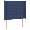 Cabeceira de cama c/ abas tecido 93x16x118/128 cm azul 2