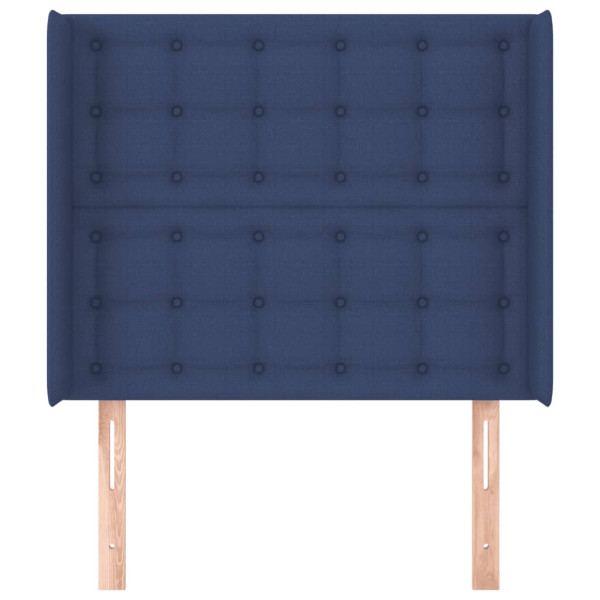 Cabecero con orejas de tela azul 93x16x118/128 cm M 3