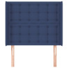Cabecero con orejas de tela azul 93x16x118/128 cm 3