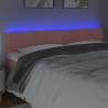 Cabecero con LED de terciopelo rosa 180x5x78/88 cm 3