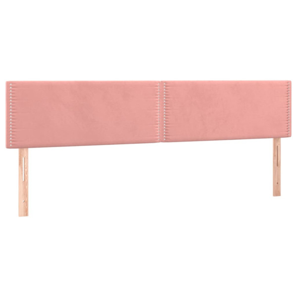 Cabeceira de cama c/ luzes LED veludo 180x5x78/88 cm rosa M 4