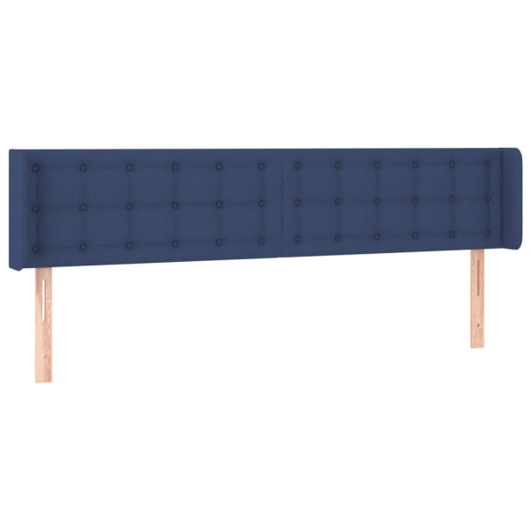 Cabeceira de cama c/ luzes LED tecido 183x16x78/88 cm azul M 3