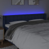 Cabecero con LED de tela azul 183x16x78/88 cm 4