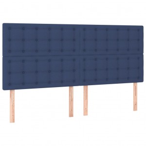 Cabeceira de cama 4 pcs tecido 90x5x78/88 cm azul H
