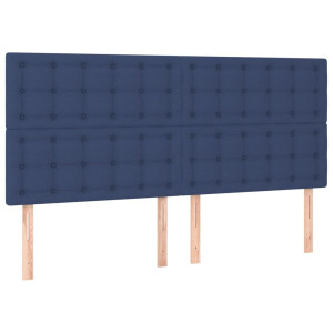 Cabeceros 4 unidades de tela azul 90x5x78/88 cm H