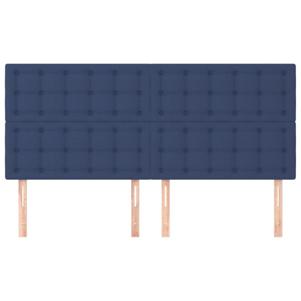 Cabeceira de cama 4 pcs tecido 90x5x78/88 cm azul M 3