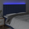 Cabecero con luces LED tela azul 180x5x118/128 cm 3