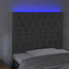 Cabecero con luces LED terciopelo gris oscuro 90x7x118/128 cm 3