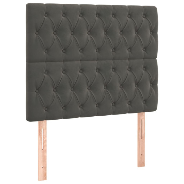 Cabecero con luces LED terciopelo gris oscuro 90x7x118/128 cm M 4