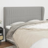 Cabecero con orejas de tela gris claro 183x23x118/128 cm 1