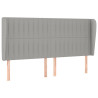 Cabeceira cama c/ abas tecido 183x23x118/128 cm cinzento-claro 2