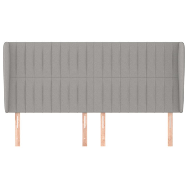 Cabeceira cama c/ abas tecido 183x23x118/128 cm cinzento-claro M 3
