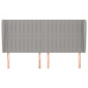Cabeceira cama c/ abas tecido 183x23x118/128 cm cinzento-claro 3