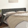 Cabeceira de cama c/ abas veludo 183x16x78/88cm cinzento-escuro 1