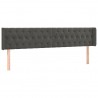 Cabeceira de cama c/ abas veludo 183x16x78/88cm cinzento-escuro 2