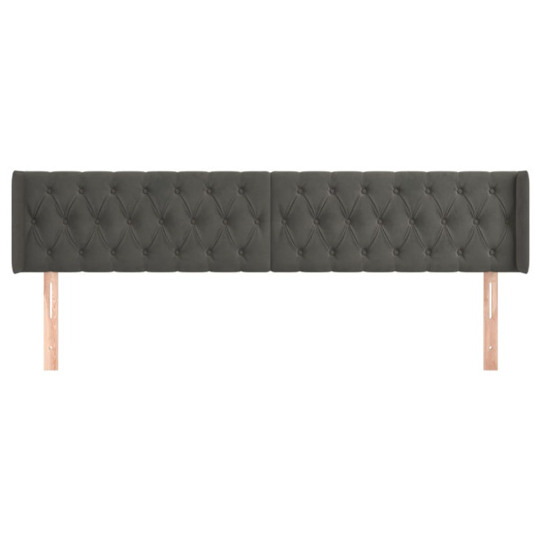 Cabecero de terciopelo gris oscuro 183x16x78/88 cm M 3