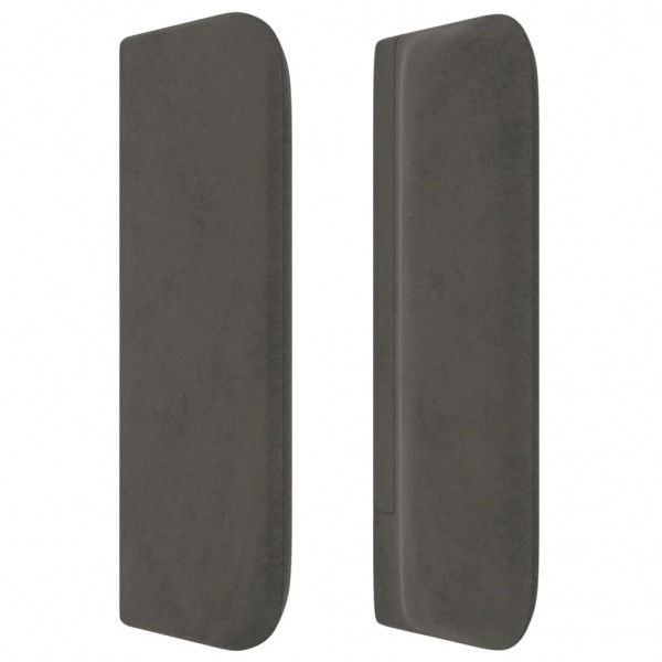 Cabeceira de cama c/ abas veludo 183x16x78/88cm cinzento-escuro M 4