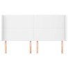 Cabecero con orejas cuero sintético blanco 183x23x118/128cm 3