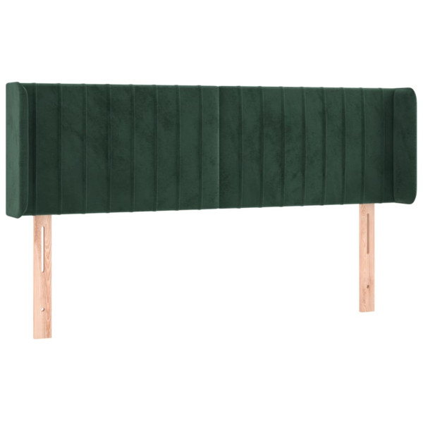 Cabeceira cama c/ luzes LED veludo 147x16x78/88 cm verde-escuro M 3