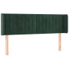 Cabeceira cama c/ luzes LED veludo 147x16x78/88 cm verde-escuro 3