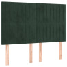 Cabeceira de cama 4 pcs veludo 72x5x78/88 cm verde-escuro 2