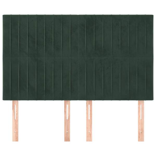 Cabeceros 4 unidades terciopelo verde oscuro 72x5x78/88 cm M 3