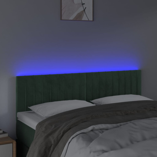Cabecero con LED de terciopelo gris oscuro 144x5x78/88 cm M 3