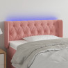 Cabecero con LED de terciopelo rosa 103x16x78/88 cm 1