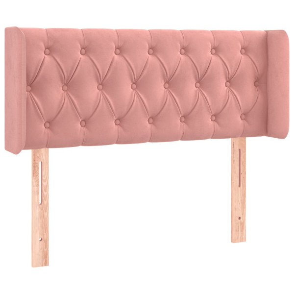 Cabecero con LED de terciopelo rosa 103x16x78/88 cm M 3