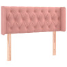 Cabecero con LED de terciopelo rosa 103x16x78/88 cm 3