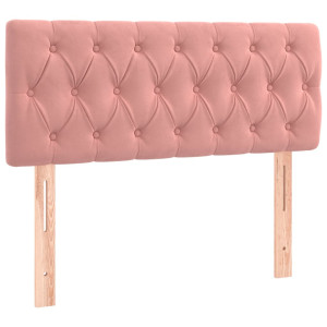 Cabecero de terciopelo rosa 90x7x78/88 cm H