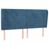 Cabeceira cama c/ abas veludo 183x23x118/128 cm azul-escuro 2