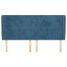 Cabeceira cama c/ abas veludo 183x23x118/128 cm azul-escuro 3