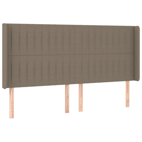 Cabeceira cama abas tecido 203x16x118/128 cm cinza-acastanhado M 2