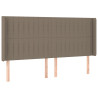 Cabecero con orejas de tela gris taupe 203x16x118/128 cm 2