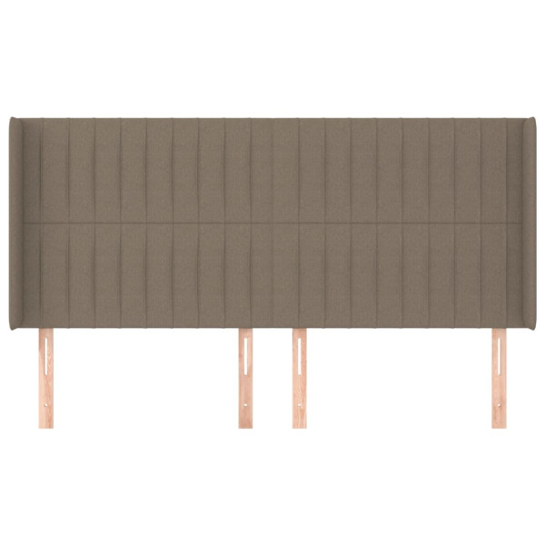Cabecero con orejas de tela gris taupe 203x16x118/128 cm M 3