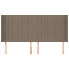 Cabecero con orejas de tela gris taupe 203x16x118/128 cm 3