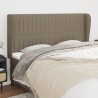 Cabecero con orejas de tela gris taupe 203x23x118/128 cm 1