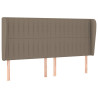 Cabecero con orejas de tela gris taupe 203x23x118/128 cm 2