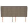 Cabeceira cama abas tecido 203x23x118/128 cm cinza-acastanhado 3